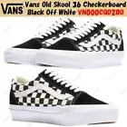 Vans Old Skool 36 Checkerboard Black Off White VN000CQD2BO Men's Size