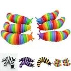 3D Rainbow Slug Toy Decompression Fidget Sensory Flexible Stress Relief Giftsお