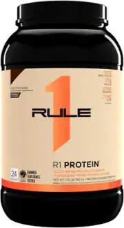 R1 100% Whey Protein Isolate and Hydrolysate Protein Powder 1.72 Lb, Dark Chocol