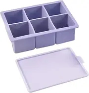 Gvblkq Ice Mold | Kitchen Ice Maker,6-Grid Silicone Mold Container Tray with Lid for Coffee Beverage Preparation Kitchen Fridge Freezer