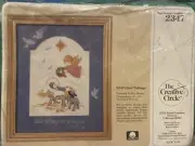 The Creative Circle Embroidery Kit #2347 GLAD TIDINGS Vintage 1989 New Sealed