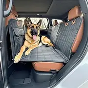 MEILyfe Dog Car Seat Cover - Waterproof Mesh Platform for Cars, Trucks, SUVs - with Storage Pockets and Door Covers (Black)