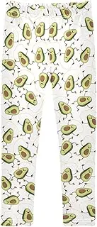 [Joisal] Chic Avocados White Legging for Girls, Flexible for Jazz Leggings for Girls Dance, 4-10T
