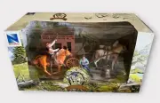 NewRay The Big Country Western Play Set Plastic Stagecoach Cowboys Horses Boxed