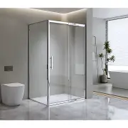 Adjustable 1300x800mm Single Door Corner Sliding Glass Shower Screen in Chrome