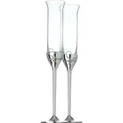 Vera Wang by Wedgwood Love Knots Silver Toasting Champagne Flute - 2pc Set