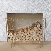 Fireplace Screens Single Panel Iron Fireplace Screen Mesh, Gold Baby Safe Solid Spark Fireguard for Wood Burner/Gas/Stove Fire, 105×22×90cm (Color : Gold) Little Surprise