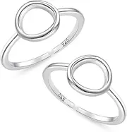 [LeCalla] 925 Sterling Silver Toe-Rings for Women | Adjustable Pair of Karma Circle Toe Rings | Mid Finger Bichhiya | Classical Simple Plain Ring | Karma Rings Foot Jewelry for Summer | Indian Toe Ring