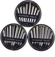 SEWACC 3 Count Assorted Hand Sewing Needles Set by Sewing for Use Metal Large Eye Needles Kit for Carpets Canvas Upholstery