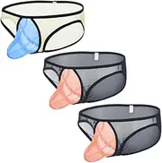 [ZONBAILON] Mens Sexy Bulge Enhancing Briefs Low Rise Underwear Stretch Micro Mesh Big Ball Pouch See Through Briefs