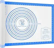 Non Stick Pastrty Mat for Dough Rolling Silicone Baking Mat with Measurement, Nonslip Fondant Kitchen Counter Mat Sheet for Making Cookies Macarons Bread Pizza Oven Liner Extra Large