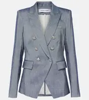 [Veronica Beard] Veronica Beard Miller double-breasted linen-blend blazer AU 12 blue