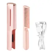 Electric Cordless Hair Straightener and Curling 2 in 1 Dry Comb USB8476
