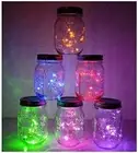 6 Pack Mason Jar Lights, 20 LED Solar Multi-Colored Fairy String Lights Lids Ins