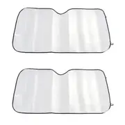 2 Pack Car Windscreen Sun Visor Reflective Shade/Heat Interior Windshield Silver