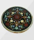 15" black marble coffee side center table top inlay malachite decor living table