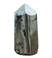 Small 95MM Natural Gold Pyrite Stone Master Healer Meditation Mini Point Tower