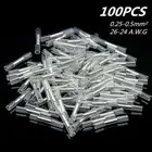100PCS White 26-22AWG Heat Shrink Wire Connector Butt Splice Waterproof Terminal