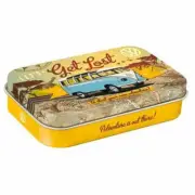 VW Bulli Lets Get Lost Mint Box XL Embossed Licensed Tin Nostalgic Art