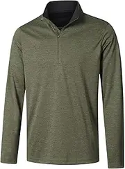 [VAUTE] Long Sleeve Golf Shirt Men 1/4 Zip Pullover Mens Long Sleeve Sun Protection Shirts UPF 50 Lightweight Athletic Pullover
