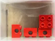 LEGO Parts - Red Technic, Brick 1 x 2 with Hole - No 3700 - QTY 5