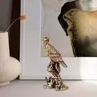 Brass Eagle Statue Figurine Scarecrow Desktop Art Home Decor Outdoor Simulated