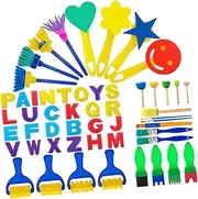 1Set Paint Brush Sponge Painting Tools for Supplies with Handles for Schools Birthday Parties and Creative Fun