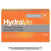 Hydralyte Electrolyte Powder Orange 24 Sachets