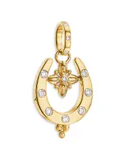 Temple St. Clair 18K Yellow Gold Celestial Diamond Horseshoe Charm Pendant