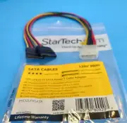 StarTech 12in LP4 Molex 4-Pin Female to Dual/2x SATA Drive Power Y Adapter Cable