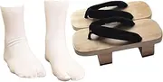 [kowaku] Japanese Wooden Clogs, Portable Home Slippers for Summer Dorm Apartment Daily