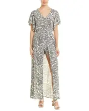 Jack By BB Dakota Womens Electric Feels Romper Size XS Surplice Skirt Overlay