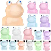 VANZACK 16 Pcs Glow Dark Mini Resin Frogs Tiny Frog Figurines for Office Decor Fairy Garden Dollhouse and Home Decoration Night Lights for Spaces