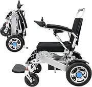 Lightweight Foldable Electric Wheelchair, Deluxe Powerful Dual Motor Power Wheelchairs for Adults, All Terrain Motorized Wheelchair