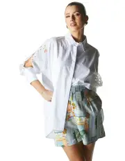 [Fate & Becker] Lily Pad Broderie Shirt in White