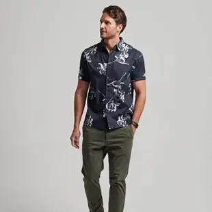 【Superdry】男裝 短袖襯衫 Vintage Hawaiian S/S(深藍)