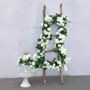 4PCS 6ft Artificial 69 Flower Head Silk Roses Leaf Vine Wedding Background Decor