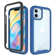 MCC Shockproof Bumper Case iPhone 12 Clear Back Cover Apple iPhone12 2020 [Dark Blue]