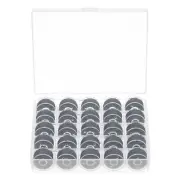 Prewound Sewing Bobbin Thread Set of 25pcs with Storage Plastic Case, Gray