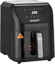 Devanti Air Fryer, 5L 1500W Airfryer Electric Cooker Airfryers Deep Fryers Rack Silicone Baking Basket Kitchen Oven Household Small Kitchens Appliances, Touch-sensitive Control Panel Black