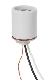 B&P Lamp® Keyless Glazed Porcelain Medium Base E26 Socket with 1/4IP Cap and 20