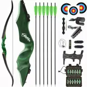 20-60lbs Archery 60" Recurve Takedown Bow Target Wooden Riser Limbs Shooting RH