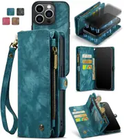 CaseMe 2in1 iPhone 16 Pro Max Detachable Case Wallet Cover Apple ProMax [Teal Green]