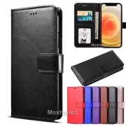For iPhone 15 14 13 12 11 Pro Max Mini XS XR Leather Flip Wallet Case Card Cover