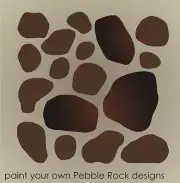 Pebble Stencil River Rock Stone Patio Landscape Paving Background Border 12"