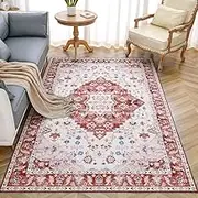Living Room Decoration Style American Retro Carpet Rugs for Bedroom Large Area Non-Slip Mat,red,153X244cm
