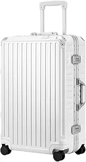 [Ｗoowayo] Carry On Luggages Suitcase Hard Shell Checked Luggage with Aluminum Frame,No Zipper Suitcase with Spinner Wheels Luggage Suitcases (D 26in)
