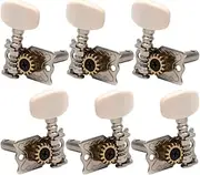 Kisangel Retro Guitar Tuning Keys Set 6pcs Replacement Tuning Pegs for Acoustic Ukulele White
