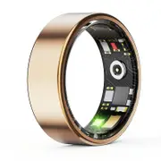 Smart Ring With Heart Rate Blood Oxygen Sleep & Sports Modes Size 13 Gold Activity Trackers