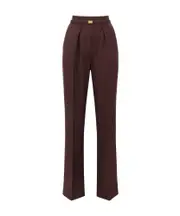 Elisabetta Franchi Contrast Topstitched Cool Trousers IT40,IT38 cocoa